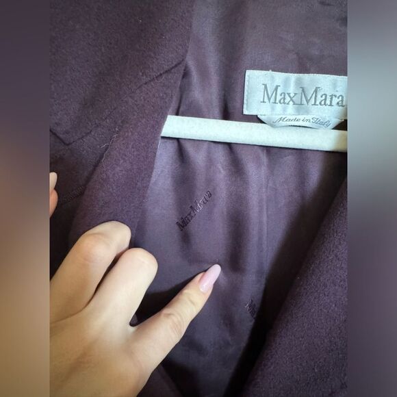 MaxMara‎ Wool Long Coat Size 38 in Purple - Picture 5 of 10